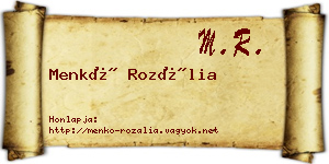 Menkó Rozália névjegykártya